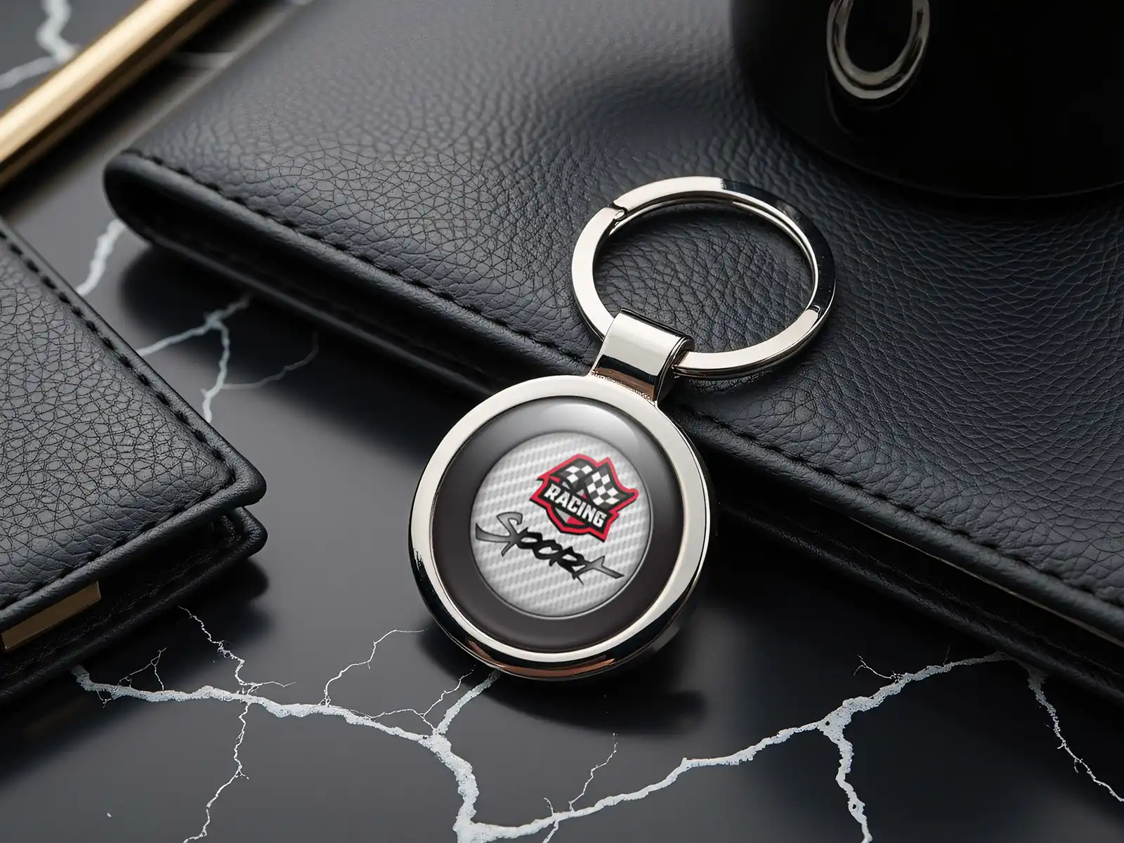 Mens Keychain Metallic Sturdy Style